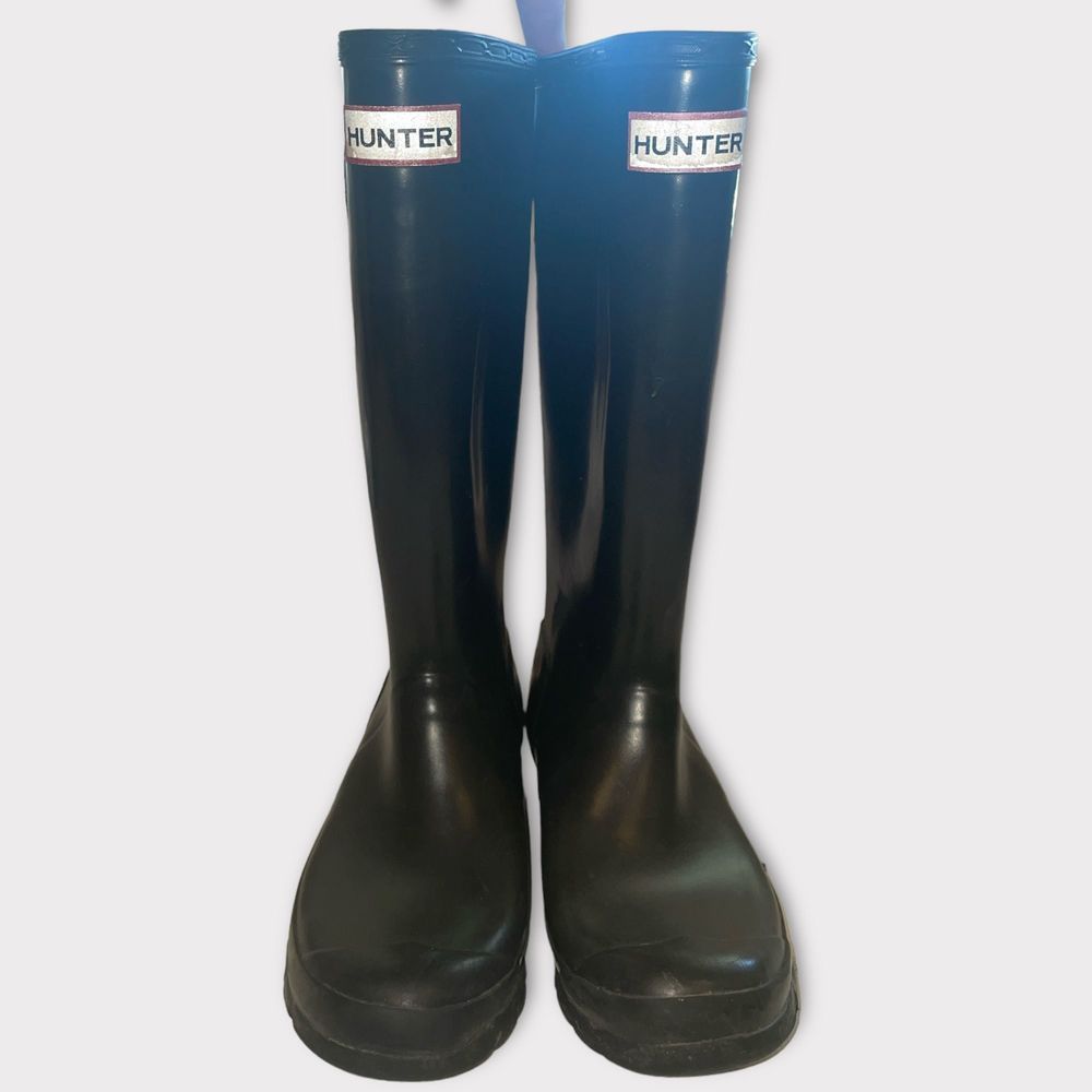 Hunter original tall black gloss boot women size 6 - Picture 3 of 8